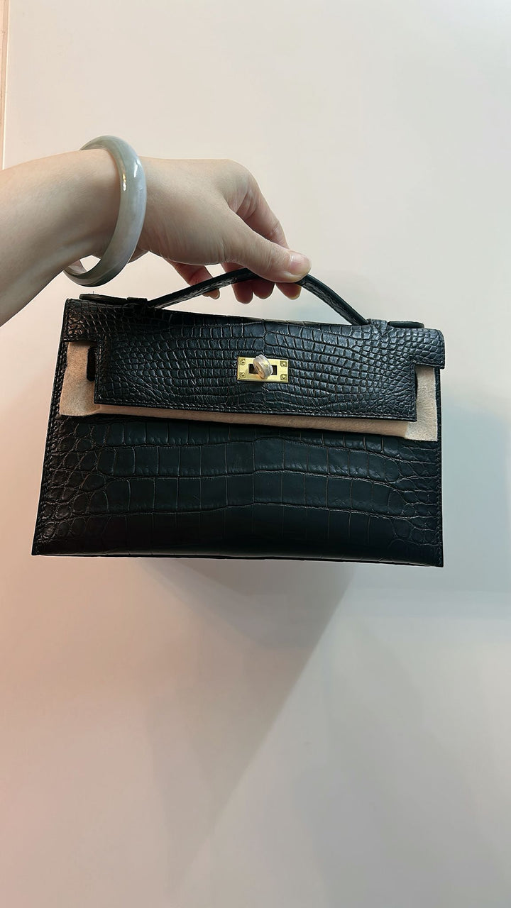 Italy Handbag - CC10 BLACK 小鮮肉啞面鱷魚