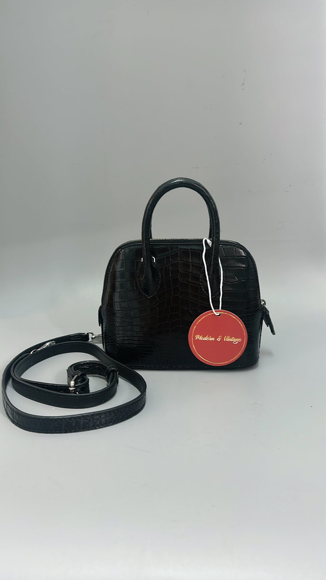 Italy Handbag - CC12 BLACK SMALL  鱷魚皮