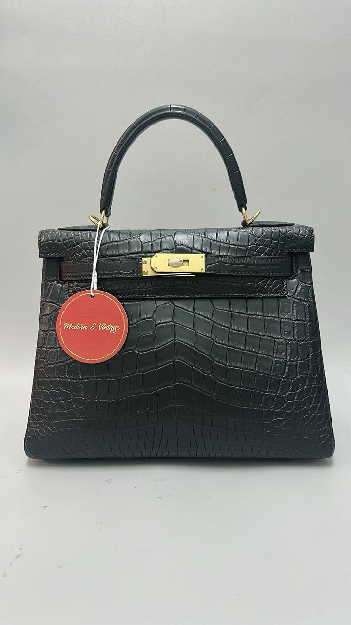 Italy Handbag - CC34 Black 頂頂級極品鱷魚啞面