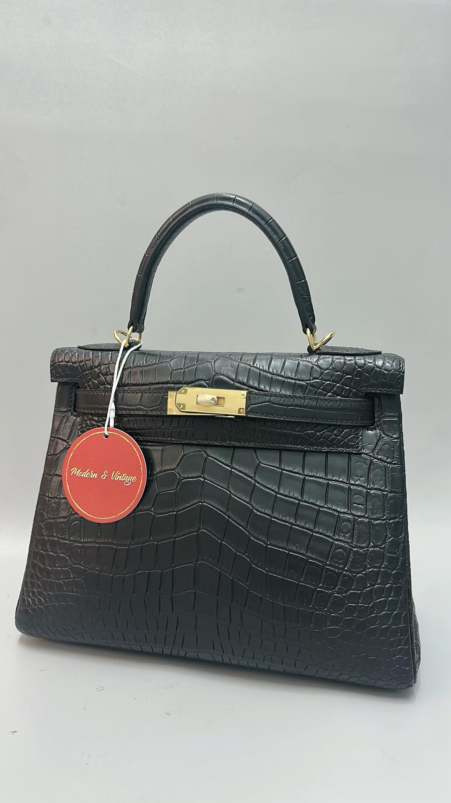Italy Handbag - CC34 Black 頂頂級極品鱷魚啞面